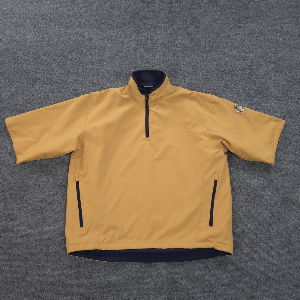 Zero Restriction Jacket Mens M Yellow Blue Waterproof Reversible 1/4 Zip Golf